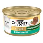 Корм влажный Gourmet Gold с кроликом для взрослых кошек 85г