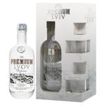 Premium Lviv Platinum Vodka 40% 0.7l + 2 Shots