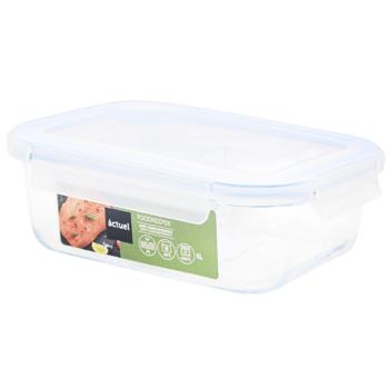 Контейнер харчовий Actuel з розділювачем скло 1л - купити, ціни на Auchan - фото 1