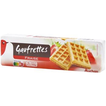 Auchan Wafers with Strawberry Filling 110g - buy, prices for Auchan - photo 1