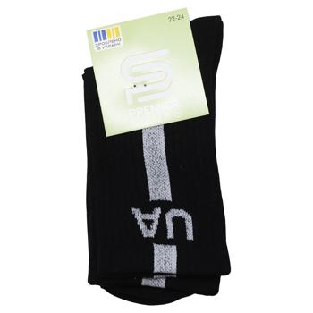 Носки Premier Socks подростковые высокие UA р.22-24 черый - купить, цены на ЕКО Маркет - фото 1