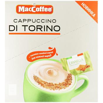 Напиток кофейный MacCoffee Cappuccino di Torino 3в1 растворимый со сладкой корицей 10шт*25г - купить, цены на Auchan - фото 1