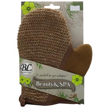 Мочалка-рукавичка Beauty Line джутова бавовняна SPA 412251