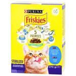 Friskies Sterilized Dry Food with Salmon, Tuna and Vegetables for Sterilized Cats 270g