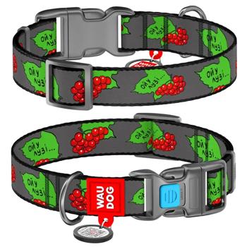 Waudog Nylon Dog Collar with QR Passport 35-58cm/25mm with Guelder Rose Pattern - buy, prices for MegaMarket - photo 1