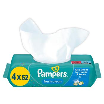 Pampers Fresh Clean Baby Wet Wipes 4x52pcs - buy, prices for Ideal - photo 2