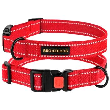 Barksi BronzeDog Сotton брезентовий нашийник для собак L - червоний - купить, цены на MasterZoo - фото 4
