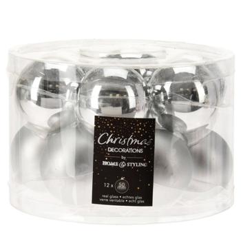 Christmas Silver Balls Set 50mm 12pcs - buy, prices for - photo 1