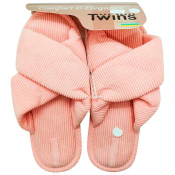 Twins 12471 HS-VL Women's Velveteen Pink Slippers s.40 - buy, prices for Supermarket "Kharkiv" - photo 1