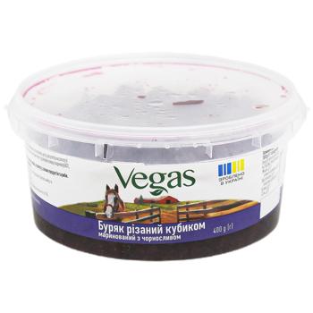 Свекла Vegas резаная кубиком маринованная с черносливом 400г