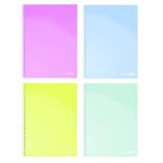 Economix Pastel A5 Checkered Notebook with Plastic Cover 80 Sheets