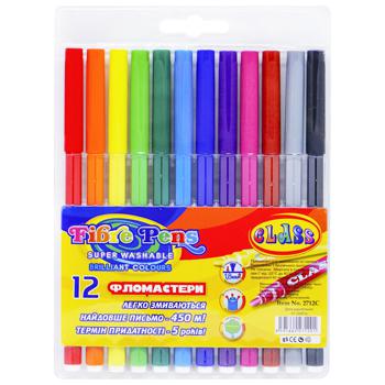 Фломастери Class Premium Легке змивання 12 кольорів - купити, ціни на КОСМОС - фото 1