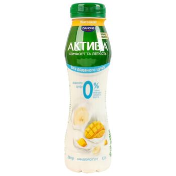 Danone Activia Mango-banana Sugar-free Bifidoyogurt 0.5% 250g - buy, prices for COSMOS - photo 1