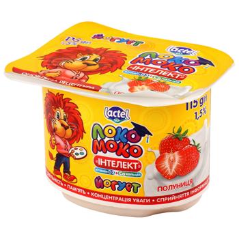 Lactel Loko Moko Strawberry Flavored Yogurt Enriched with Calcium, Omega-3 and Vitamin D3 1.5% 115g - buy, prices for Tavria V - photo 3