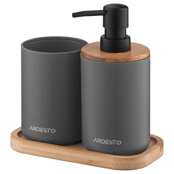 Ardesto Minimalism Dark-Gray Bathroom Set 3pcs 360ml