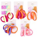 Mari N. Set of Kid's Hair Clips with Print and Elastic Bands 8pcs in assortment