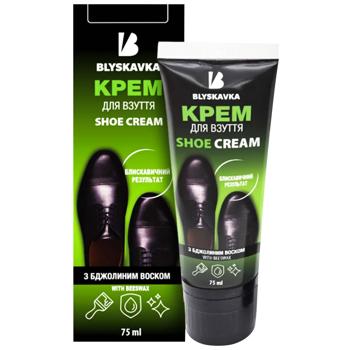 Крем для взуття Blyskavka білий з аплікатором 75мл - купити, ціни на Cупермаркет "Харків" - фото 1