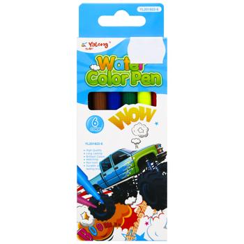 Yalong Water Color Felt-Tip Pens Set 6 Colors - buy, prices for MegaMarket - photo 4