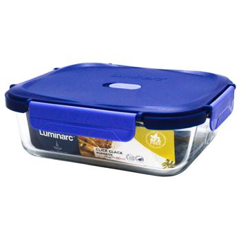 Контейнер Luminarc Pure Box Click Clack прямоугольный 1,52л - купить, цены на METRO - фото 1