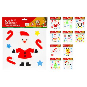 Наклейки Koopman Merry Christmas силикон 20х25см в ассортименте