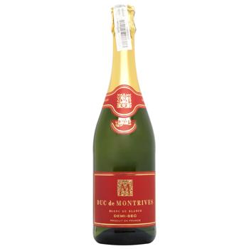 Duc de Montrives Blanc de Blancs Semi-Dry White Sparkling Wine 11.5% 0.75l - buy, prices for MegaMarket - photo 1