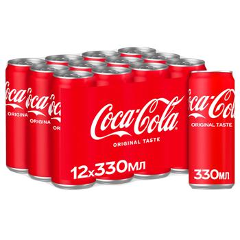 Напиток газированный Coca-Cola 0,33л х 12шт - купить, цены на METRO - фото 1