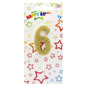 Свеча-цифра Виалторг блеск 6 5,5см - купить, цены на КОСМОС - фото 3