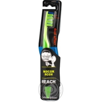 Зубна щітка Reach Dual Effect середня купити, ціни на МегаМаркет - фото 2