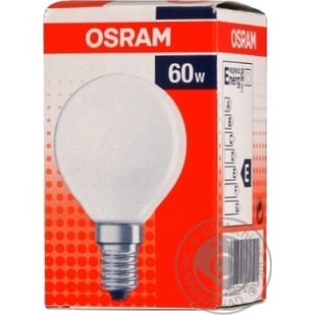 Лампа накаливания Osram 60Вт, Е14, матовая - купить, цены на МегаМаркет - фото 1