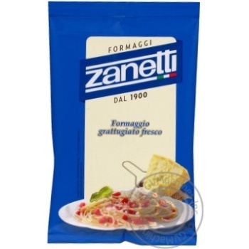 Сыр Zanetti Formaggio grattugiato fresco твердый тертый микс 100г купить, цены на МегаМаркет - фото 1