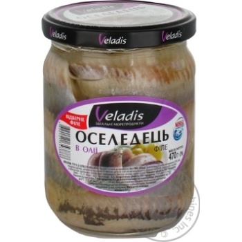 Veladis in oil pickled herring 470g - buy, prices for MegaMarket - photo 1