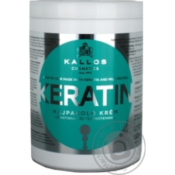 Маска Kallos Keratin с кератином и экстрактом молочного протеина для поврежденных волос 1л купить, цены на МегаМаркет - фото 1