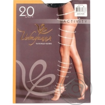 Tights Intuitsia black polyamide for women 20den 3size - buy, prices for MegaMarket - photo 1