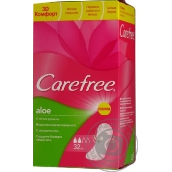 Pads Carefree with aloe vera for women 32pcs - buy, prices for MegaMarket - photo 1