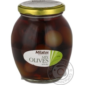 Оливки Milatos асорті з/к с/б 350г х12 купить, цены на МегаМаркет - фото 1