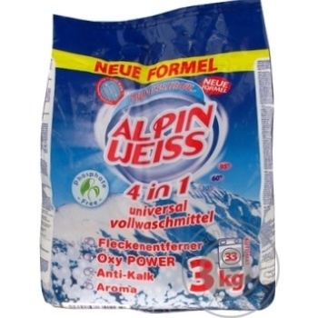 Порошок стиральный Alpin Weiss 4в1 универсальный 3кг купить, цены на МегаМаркет - фото 1