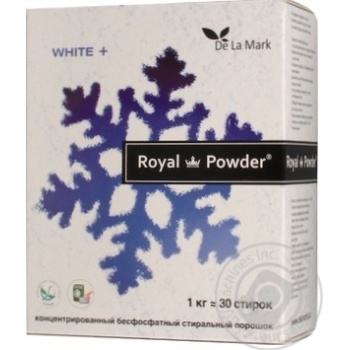 Порошок стиральный De La Mark Royal Powder White+ для белых вещей концентрированный бесфосфатный 1кг купить, цены на МегаМаркет - фото 1
