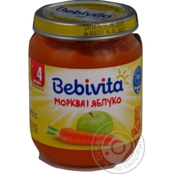 Пюре Bebivita Морковь и яблоко 125г купить, цены на МегаМаркет - фото 3