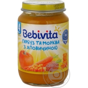 Пюре Bebivita тыква и морковь с говядиной 190г купить, цены на МегаМаркет - фото 2