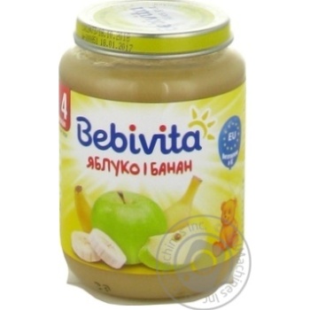 Пюре Bebivita Яблоко и банан 190г купить, цены на МегаМаркет - фото 1