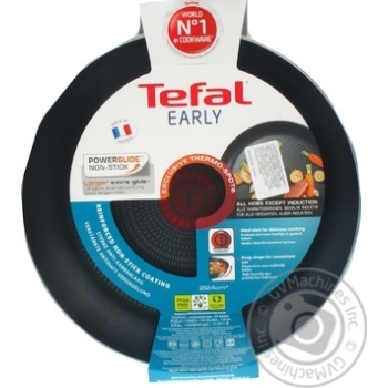 Сковорода Tefal Early с антипригарным покрытием Powerglide и индикатором нагрева d24см купить, цены на МегаМаркет - фото 1