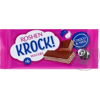 Вафлі Roshen Krock choco & milk 40г купити, ціни на МегаМаркет - фото 1