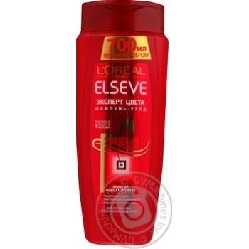 Шампунь-уход L'Oreal Elseve Эксперт цвета для окрашенных или мелированных волос 700мл купить, цены на МегаМаркет - фото 1