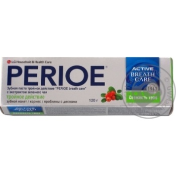 Зубна паста Perioe Active Breath Care Свіжість трав 120г купити, ціни на МегаМаркет - фото 1