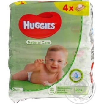 Серветки Huggies Natural Care дитячі вологі 4*56шт х3 купити, ціни на МегаМаркет - фото 2
