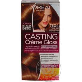 Фарба-догляд для волосся L'Oreal Casting Creme Gloss 7304 Пряна карамель без аміаку купити, ціни на МегаМаркет - фото 1
