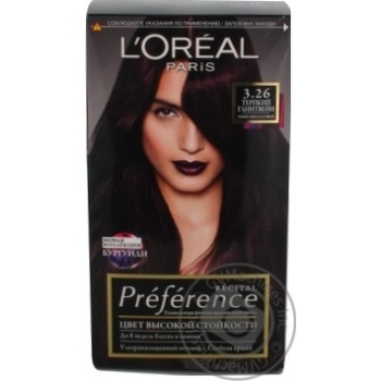 Краска для волос L’Oreal Recital Preference 3.26 Терпкий глинтвейн темно-фиолетовый купить, цены на МегаМаркет - фото 1
