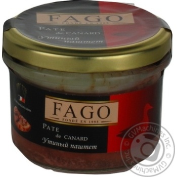 Паштет утиный Fago 180г купить, цены на МегаМаркет - фото 1