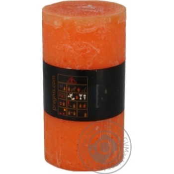 Rustic Cylinder Dark Orange Candle 7x13cm - buy, prices for MegaMarket - photo 4