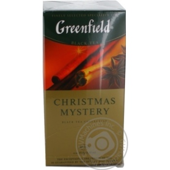 Чай Greenfield чорний Christmas Mystery 25шт*1.5г купити, ціни на МегаМаркет - фото 1